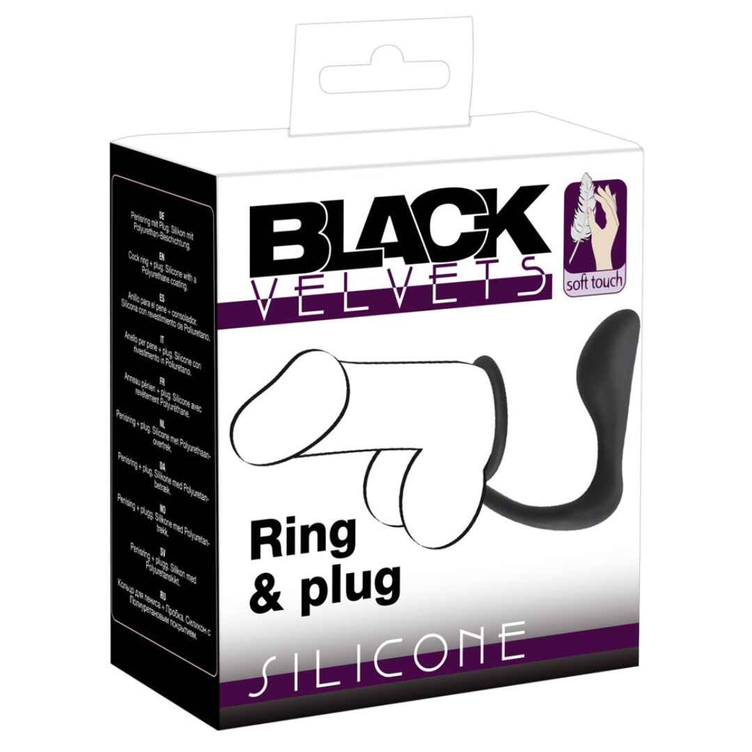 Penis-/Hodenring mit Analplug: Ring & Plug