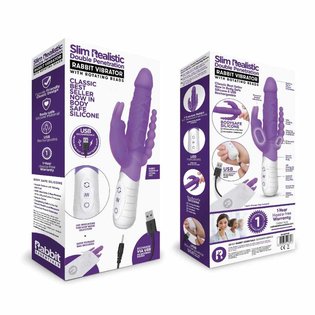 Rabbitvibrator „Slim realistic double penetration“ - OH MY! FANTASY
