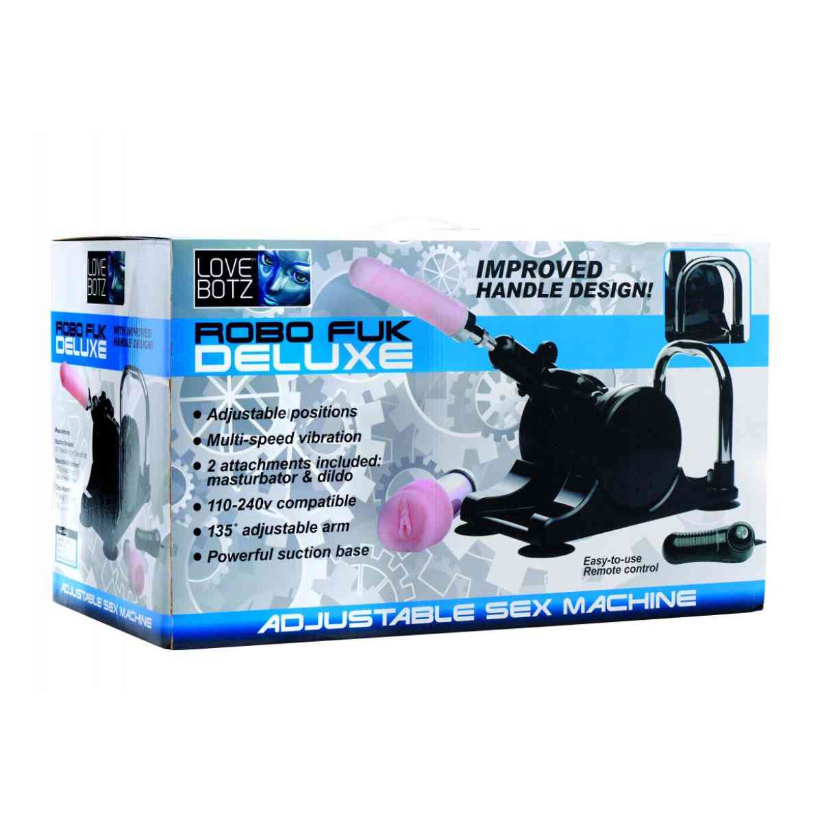 Verpackung Sexmaschine mit Dildo und Masturbator „Robo Fuk Deluxe"