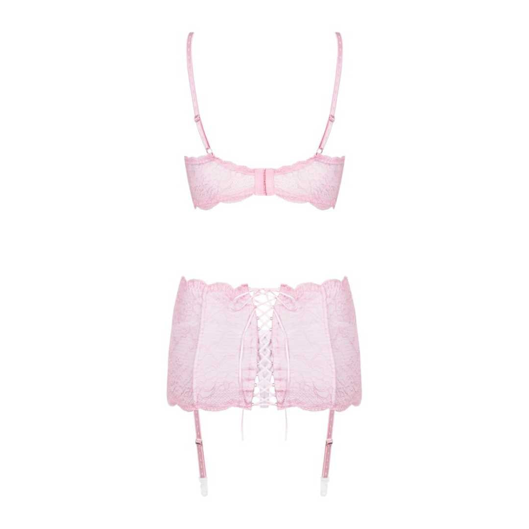 Set aus weichem Stretchmaterial mit elastischer Spitze