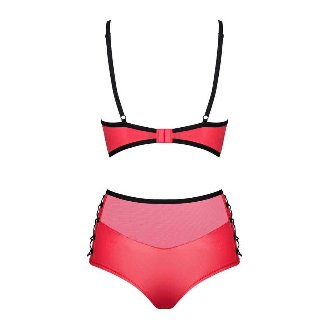 Bügel-BH und High Waist Slip mit schwarzen Kontrasten