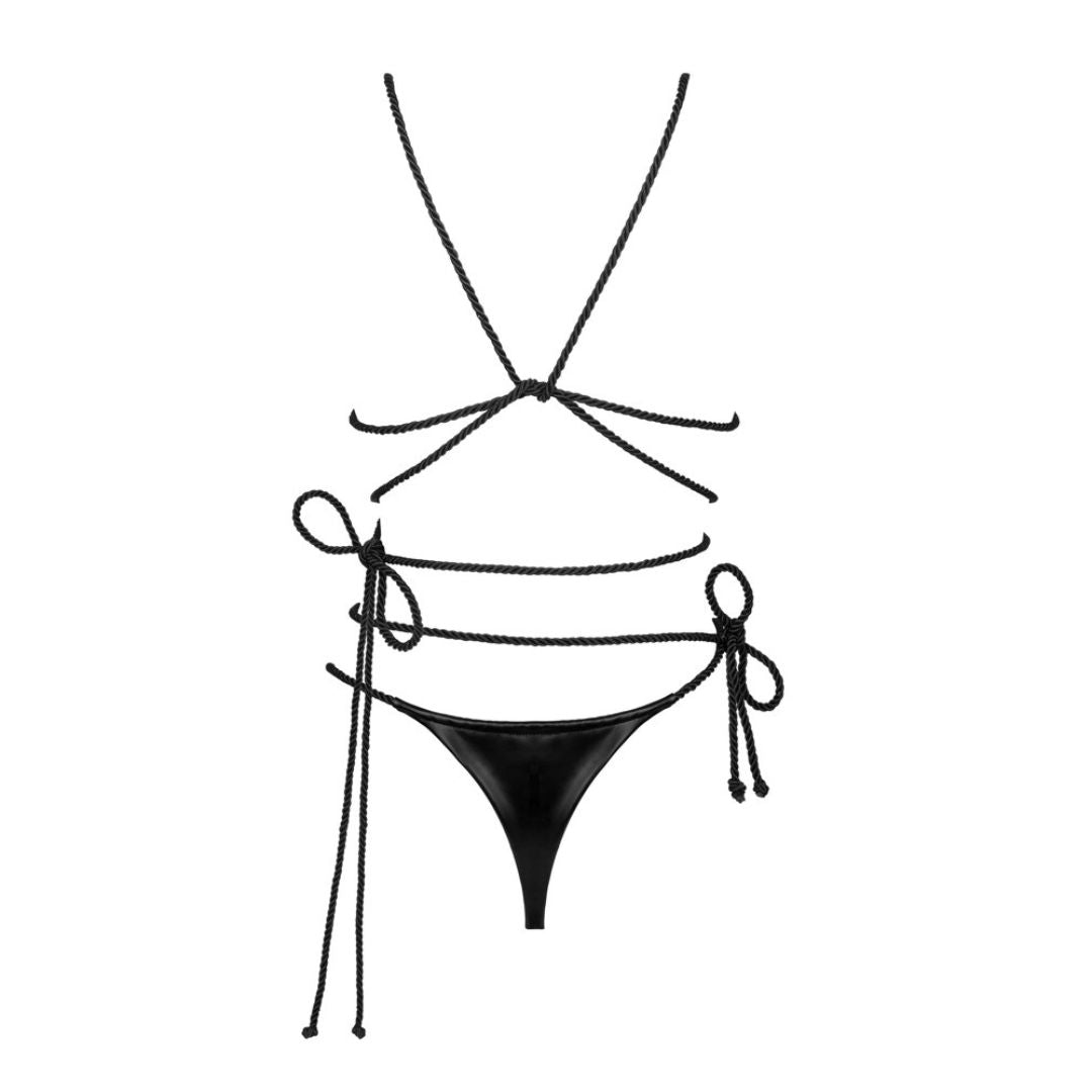 BH plus String „Cordellis“ mit Bondage-Kordeln