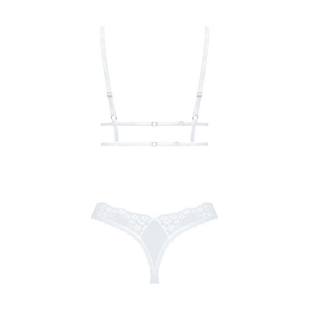 BH plus String „Heavenlly“ aus weichem Feinnetz und Blütenspitze