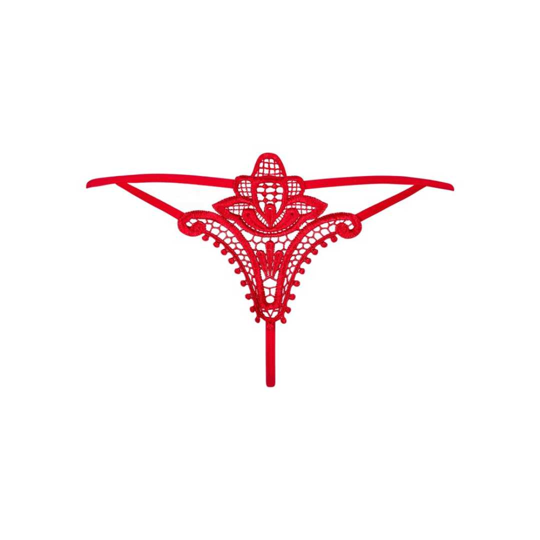 Tanga mit Blumenstickereien auf der Rückseite