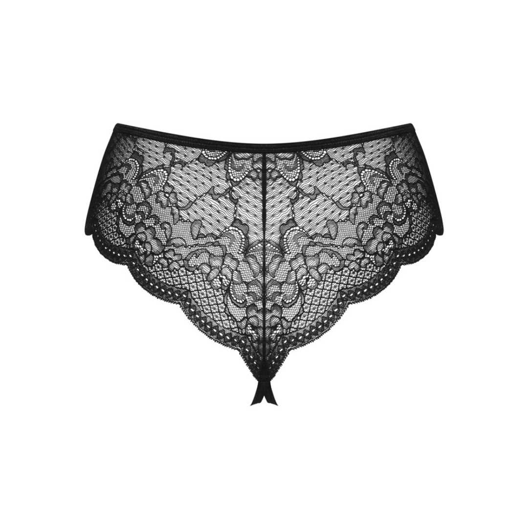 High Waist String ouvert aus Stretchspitze