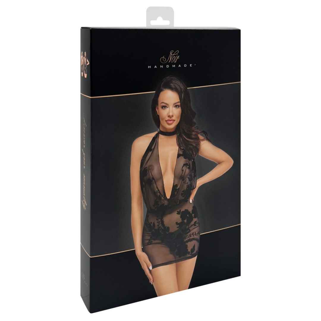 Transparentes Neckholder-Minikleid