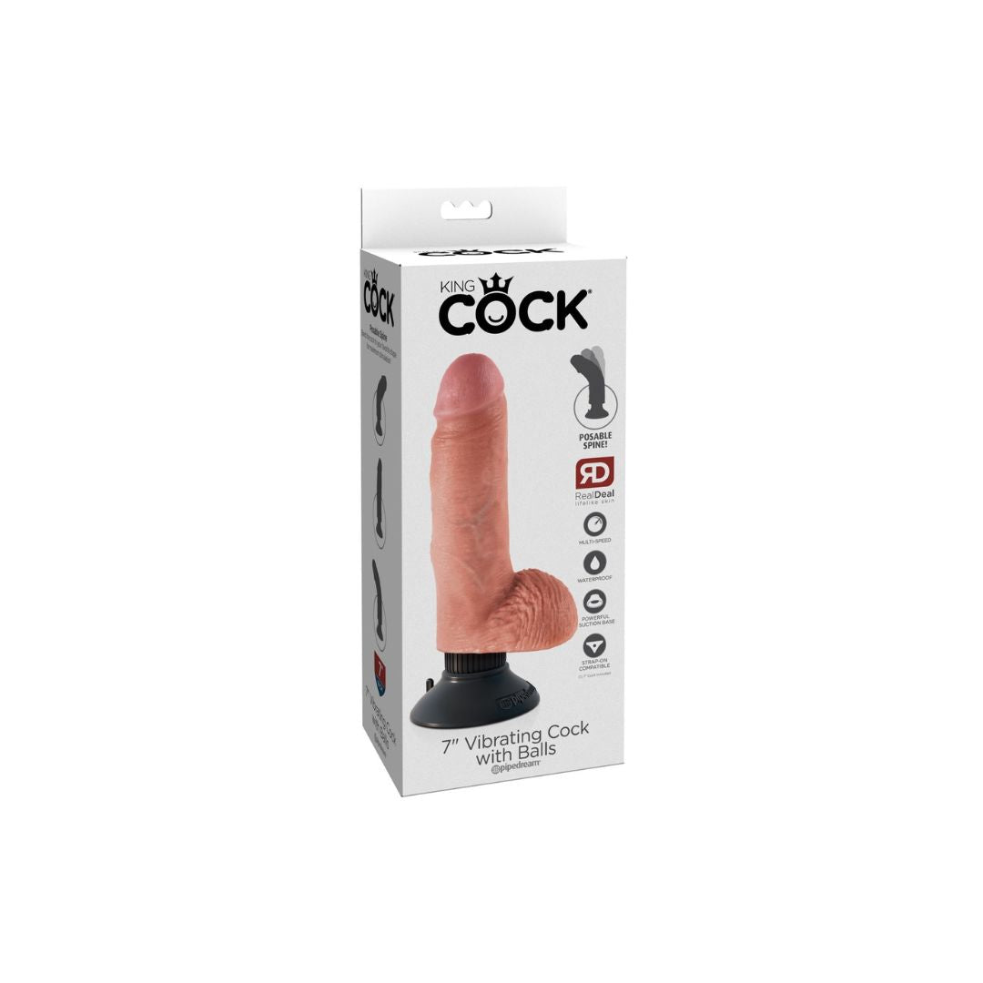 Vibrator „7" Vibrating Cock with Balls“ - OH MY! FANTASY