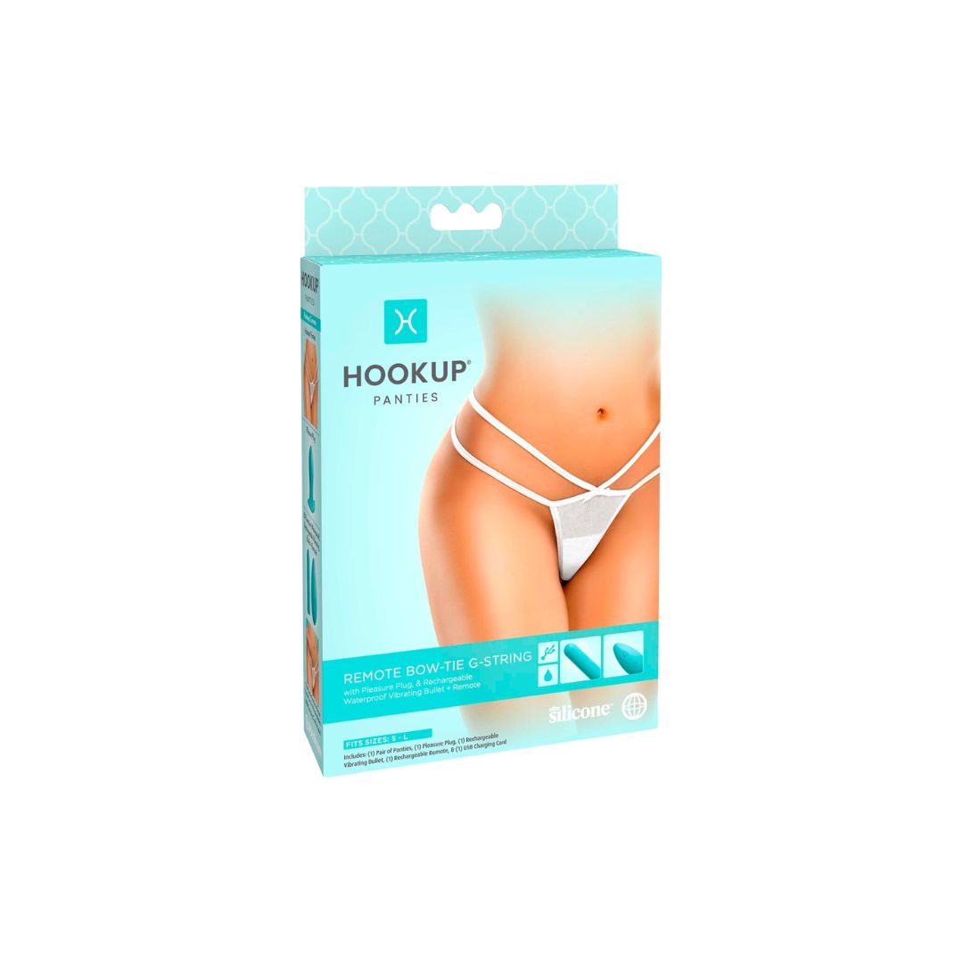 Vibro-Slip „Remote Bow-Tie G-String“ mit Plug, Minivibrator und Fernbedienung - OH MY! FANTASY