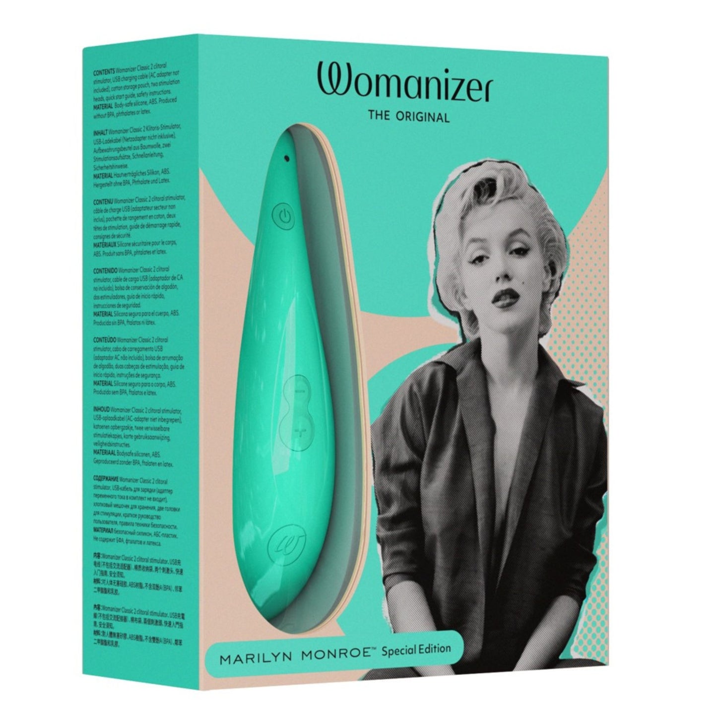 Druckwellenvibrator „Womanizer Marilyn Monroe Special Edition“ türkis - OH MY! FANTASY