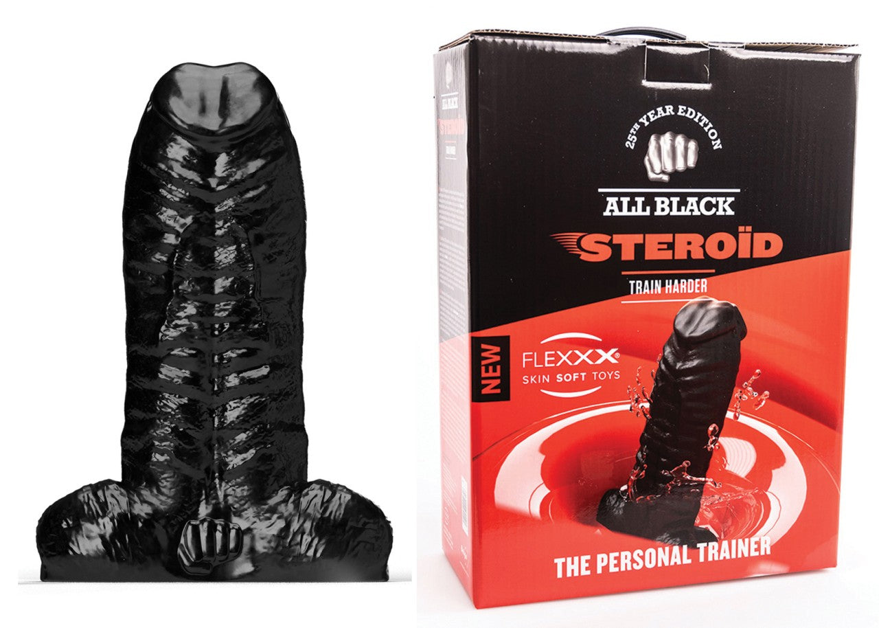 All Black - Extra breiter realistischer Dildo „Personal Trainer“