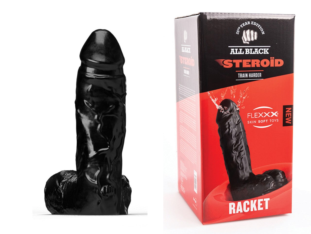 All Black - Realistischer XL-Dildo mit ausgeprägten Adern