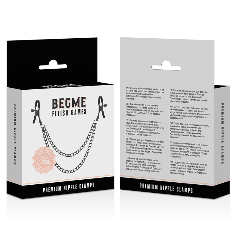 Begme - Nippelklemmen mit Metallkette - intensiver Lustreiz
