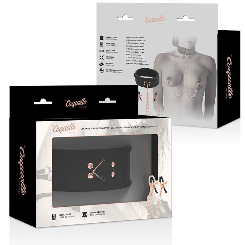 Coquette - Fantasy-Nippelklemmen-Halskette mit Neoprenfutter