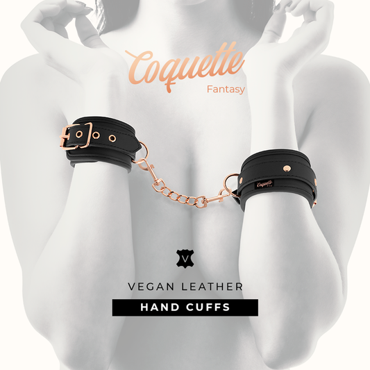Coquette - Fantasy-Handschellen aus veganem Leder mit Nopren-Futter