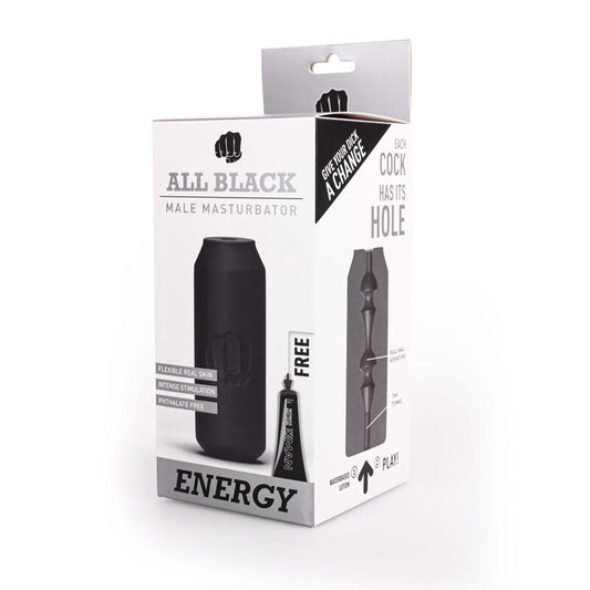 All Black - Realistischer Masturbator im Dosen-Design