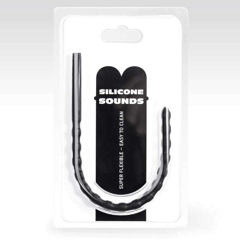 All Black - Flexible Silikon-Urethralsonde mit Wellenform