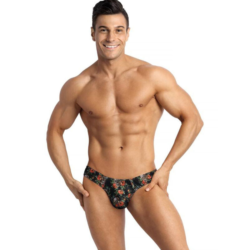 Anais Men - Power - Herren-String mit floralem Skull-Muster