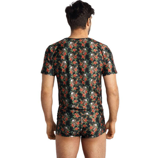 Anais Men - Power - Herren-Shirt mit floralem Skull- Muster