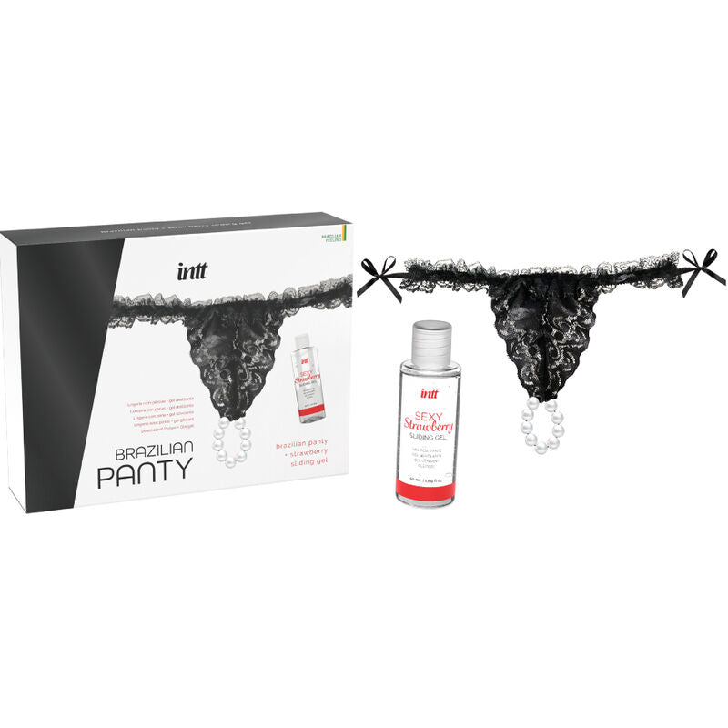INTT - Brazilian Panty - Höschen mit Perlen und Gleitgel