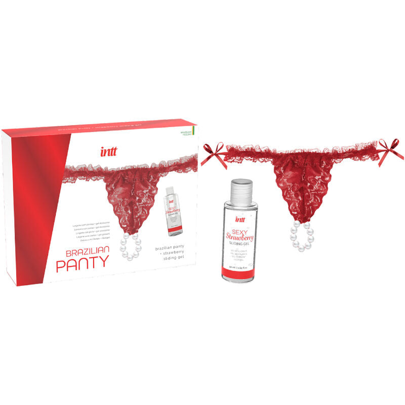 INTT - Brazilian Panty - Höschen mit Perlen und Gleitgel