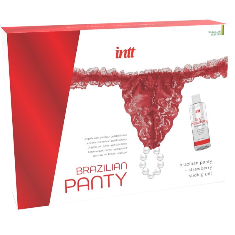 INTT - Brazilian Panty - Höschen mit Perlen und Gleitgel