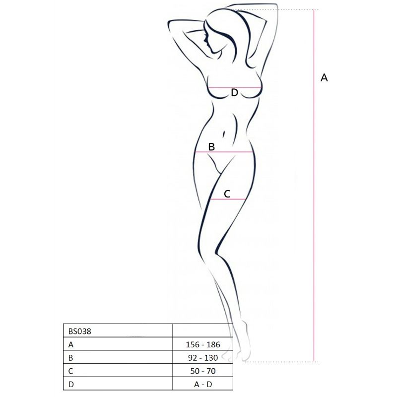 Passion - Netz-Body mit Schrittöffnung und Stickerei