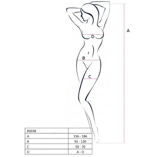 Passion - Netz-Body mit Schrittöffnung und Stickerei