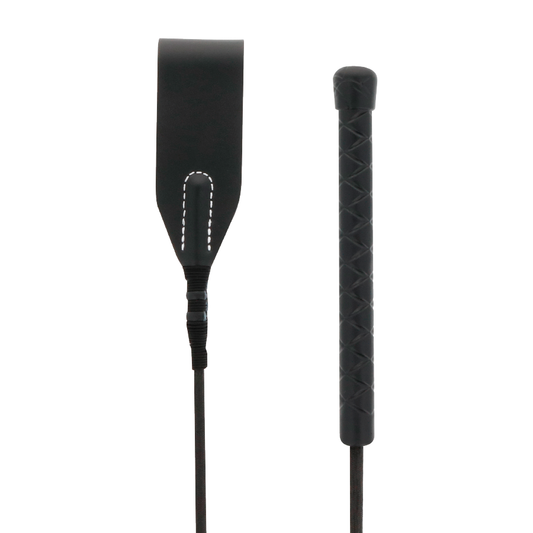 Darkness - Reitpeitsche mit PVC-Spitze – BDSM Stimulationspeitsche