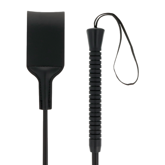 Darkness - Reitpeitsche mit PVC-Spitze – BDSM Stimulationspeitsche