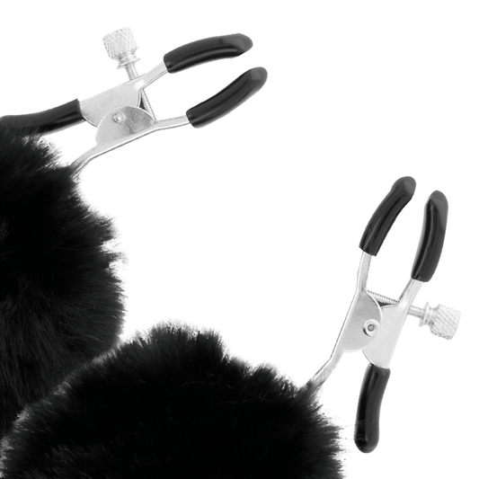 Darkness - Nippelklammern mit Pom Poms