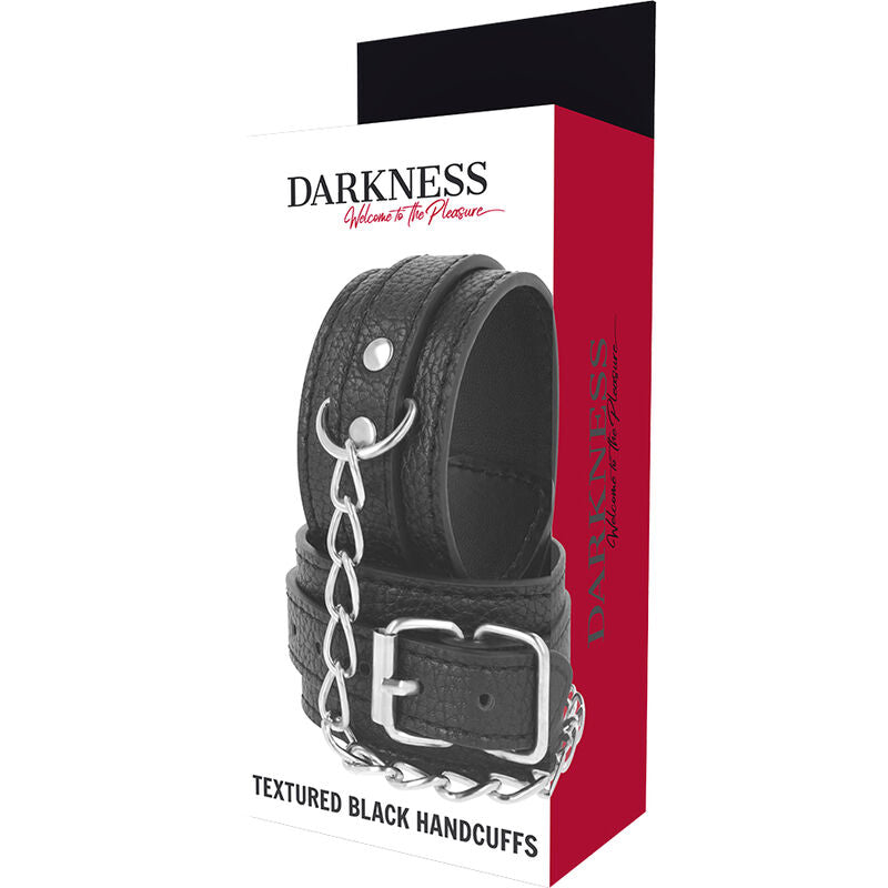Darkness - Handschellen aus strukturiertem Leder