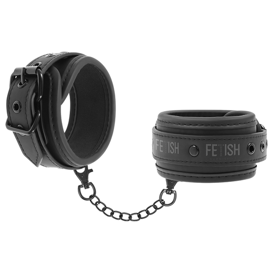 Fetish Submissive - Handschellen aus veganem Leder mit Noprene-Futter