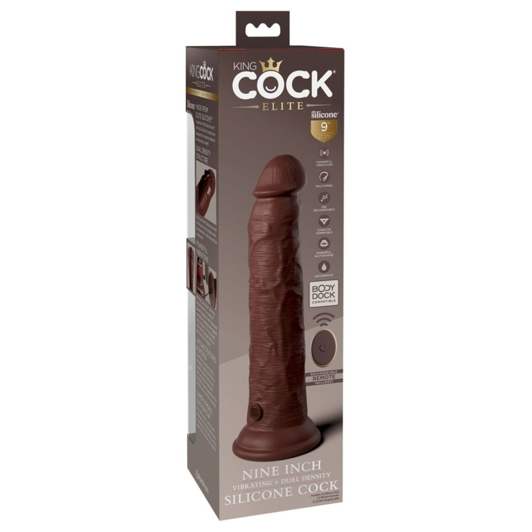 Naturvibrator "9“ Vibrating + Dual Density Silicone Cock" - OH MY! FANTASY