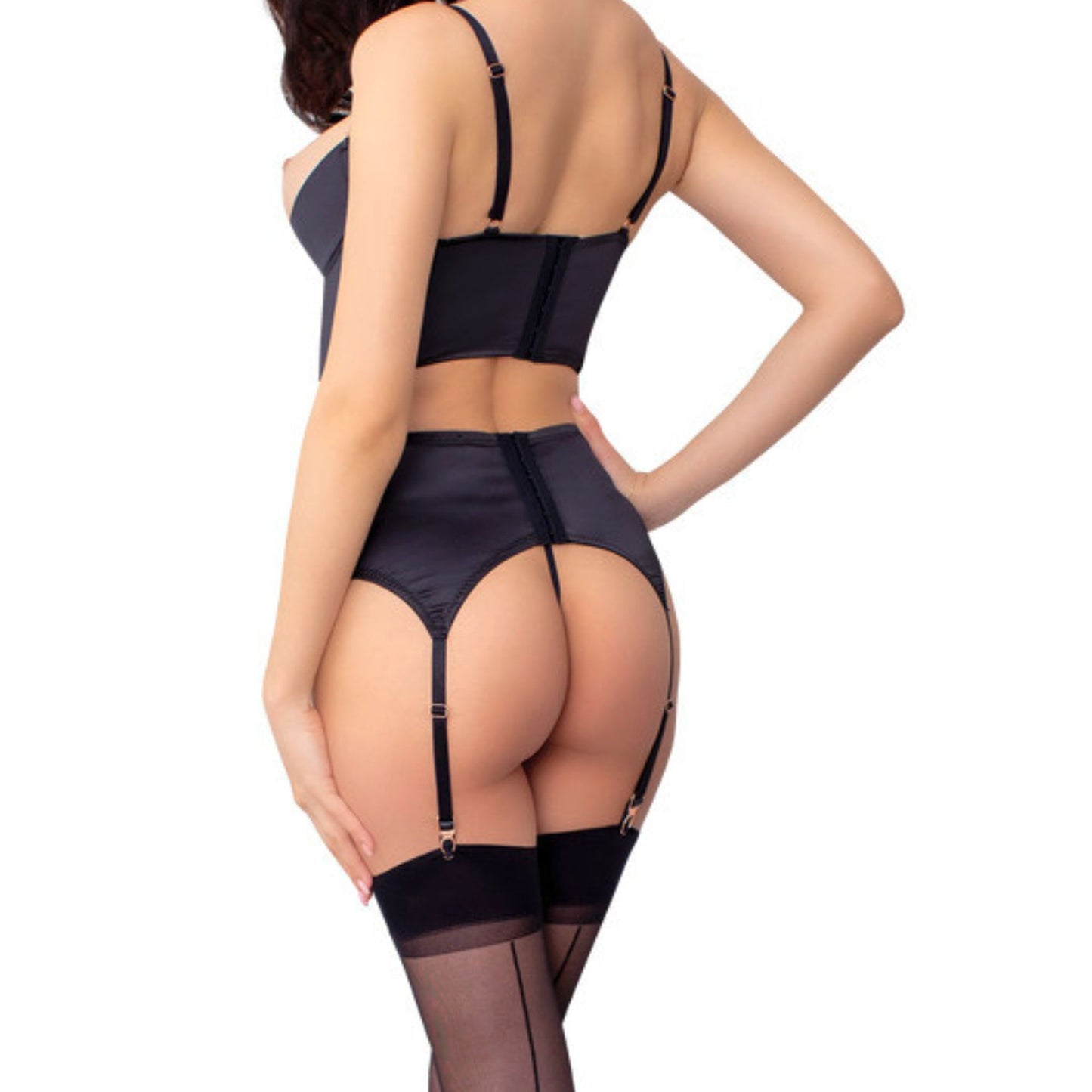 Gothic Dessous Set mit Hebe-BH, High Waist Slip und Strapsgurt - OH MY! FANTASY