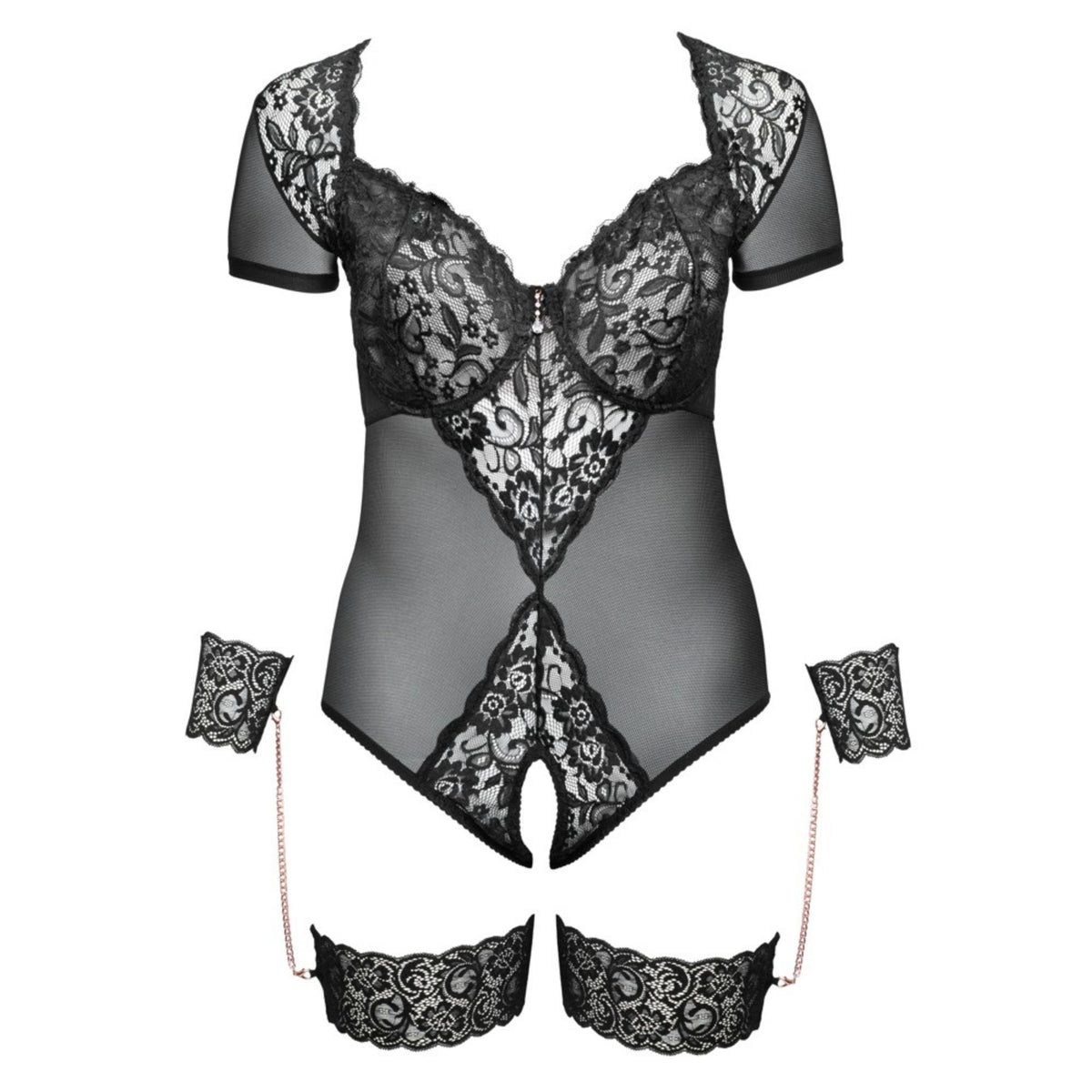 Body ouvert plus Oberschenkel-/ Handfesseln - OH MY! FANTASY