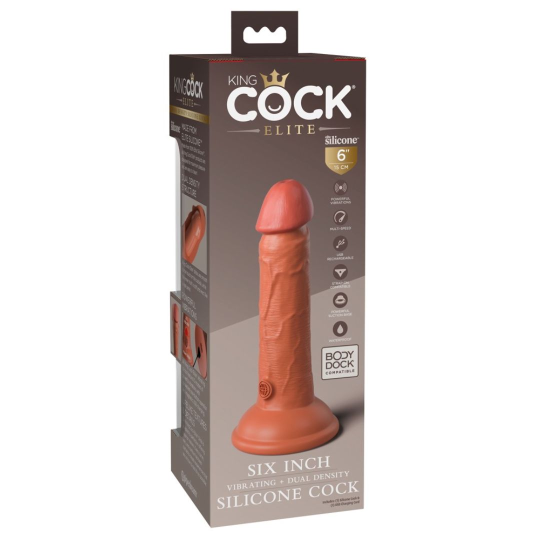 Naturvibrator "6“ Vibrating + Dual Density Silicone Cock" - OH MY! FANTASY