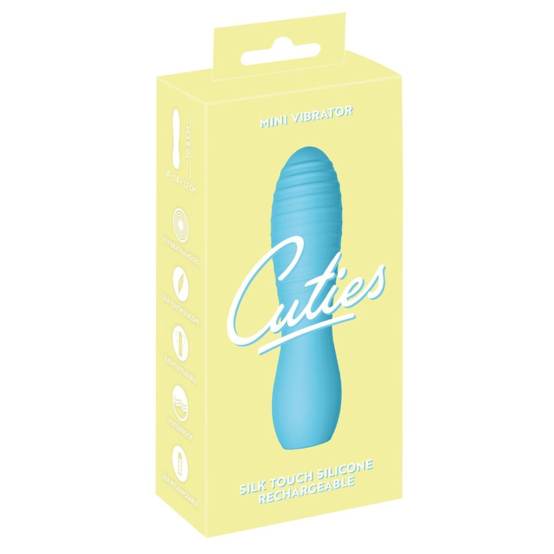Minivibrator blau mit geraden Stimulationsrillen - OH MY! FANTASY