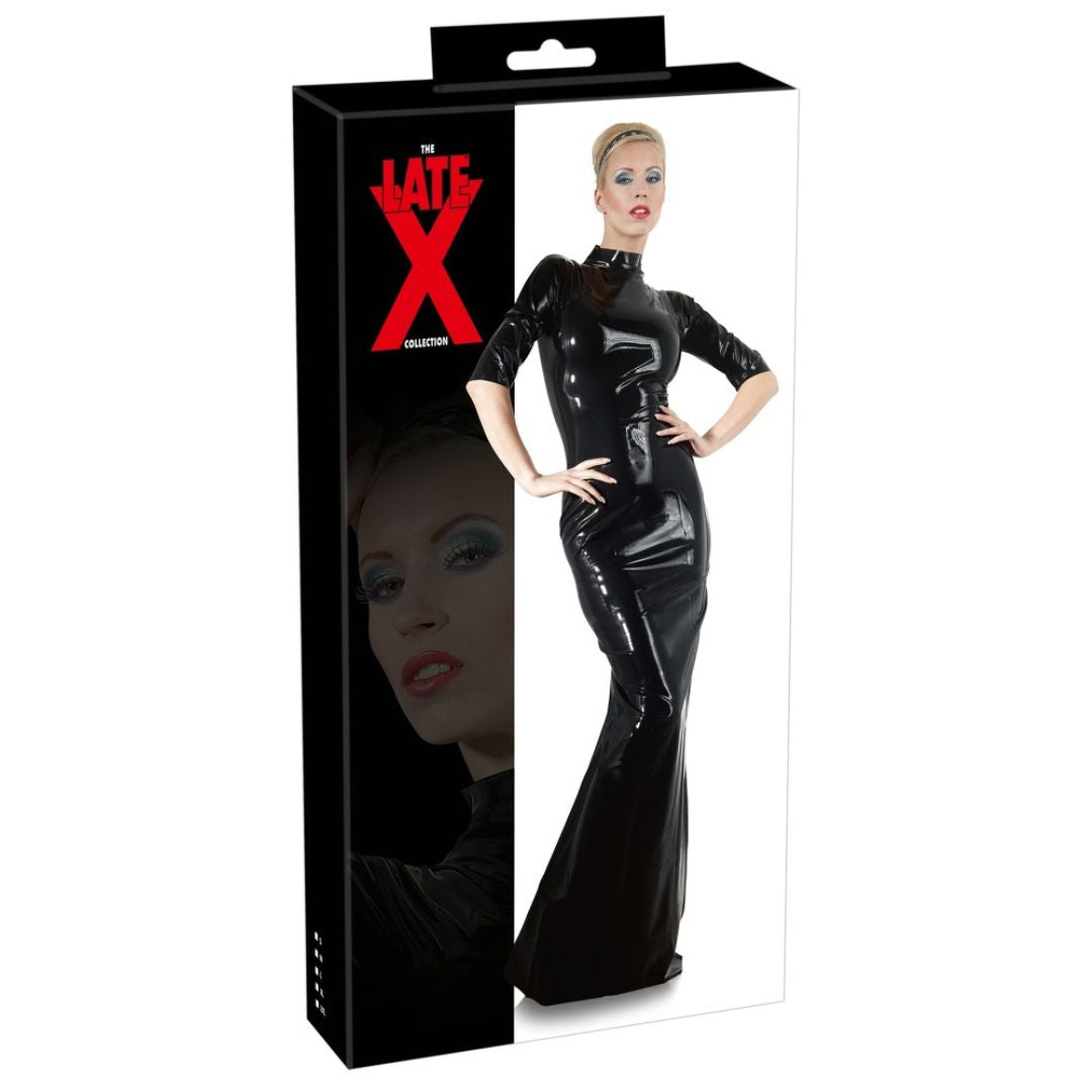Maxi-Kleid aus Latex mit Reißverschluss und Stehkragen - OH MY! FANTASY