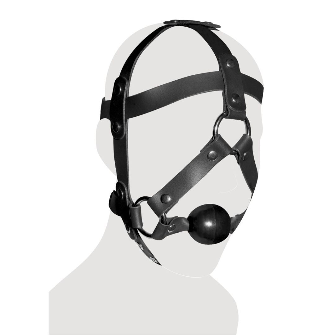 Lederkopfgeschirr mit Ballknebel - OH MY! FANTASY