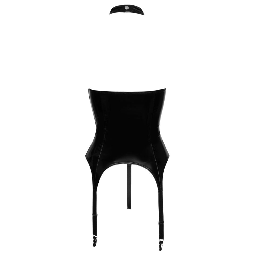 Lack-Strapshemd mit Front-Schnürung plus String - OH MY! FANTASY