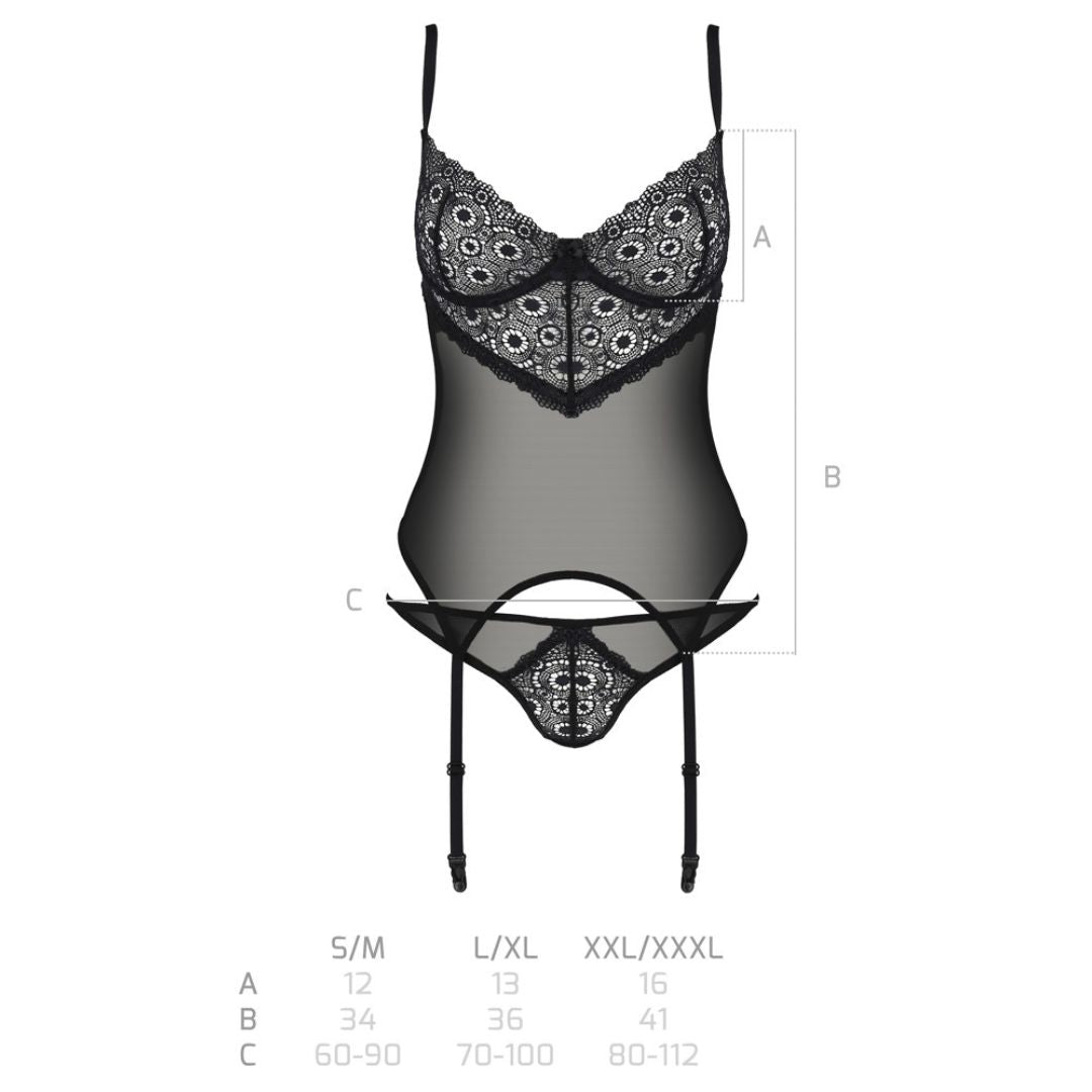 Strapshemd plus Riostring „Zinnia“ aus Powernet und Spitze - OH MY! FANTASY