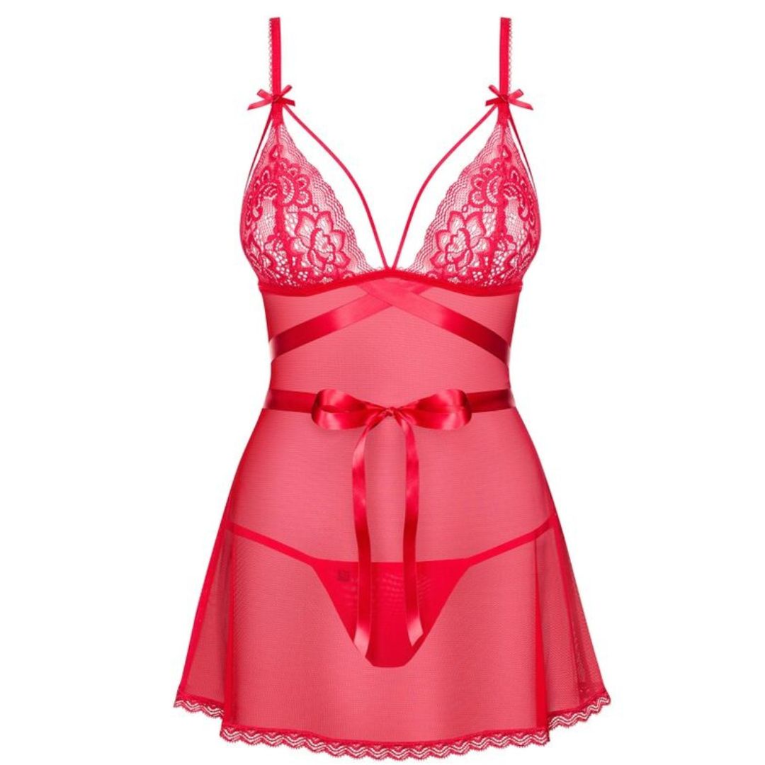 Babydoll mit Satin-Bindeschleife plus String