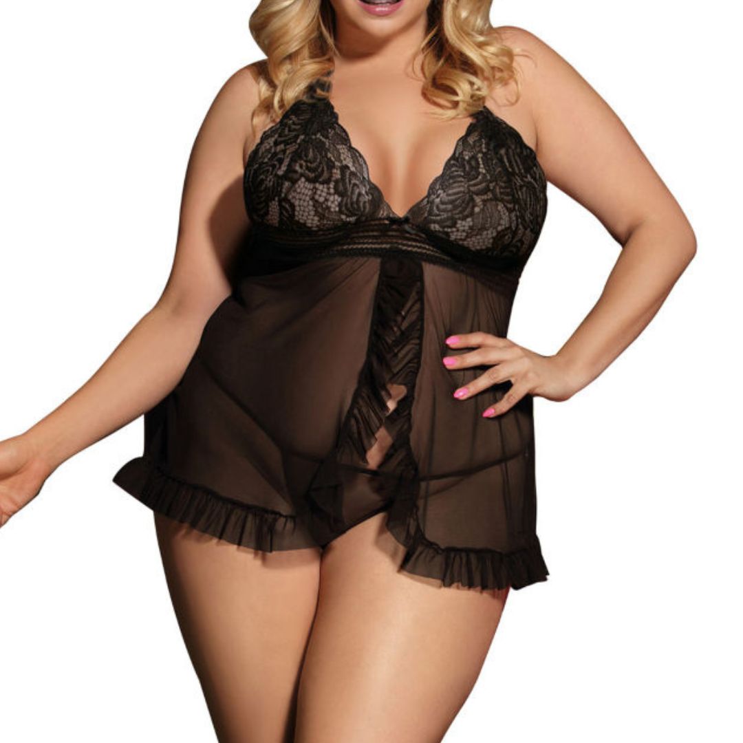 Babydoll mit Volants plus Tanga - OH MY! FANTASY