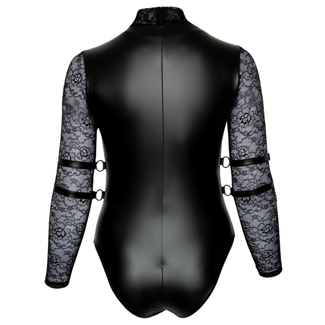 Body im Mattlook mit Spitzenärmeln und 4 Armfesseln - OH MY! FANTASY