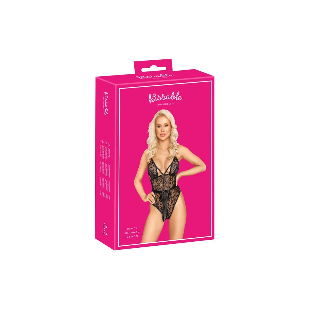 Stringbody aus Spitze mit Satingürtel - OH MY! FANTASY