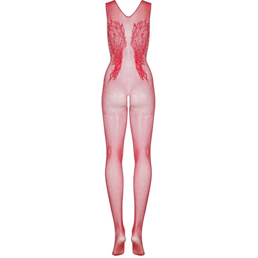 Bodysuit Ouvert aus Netz mit Blumenmuster - OH MY! FANTASY