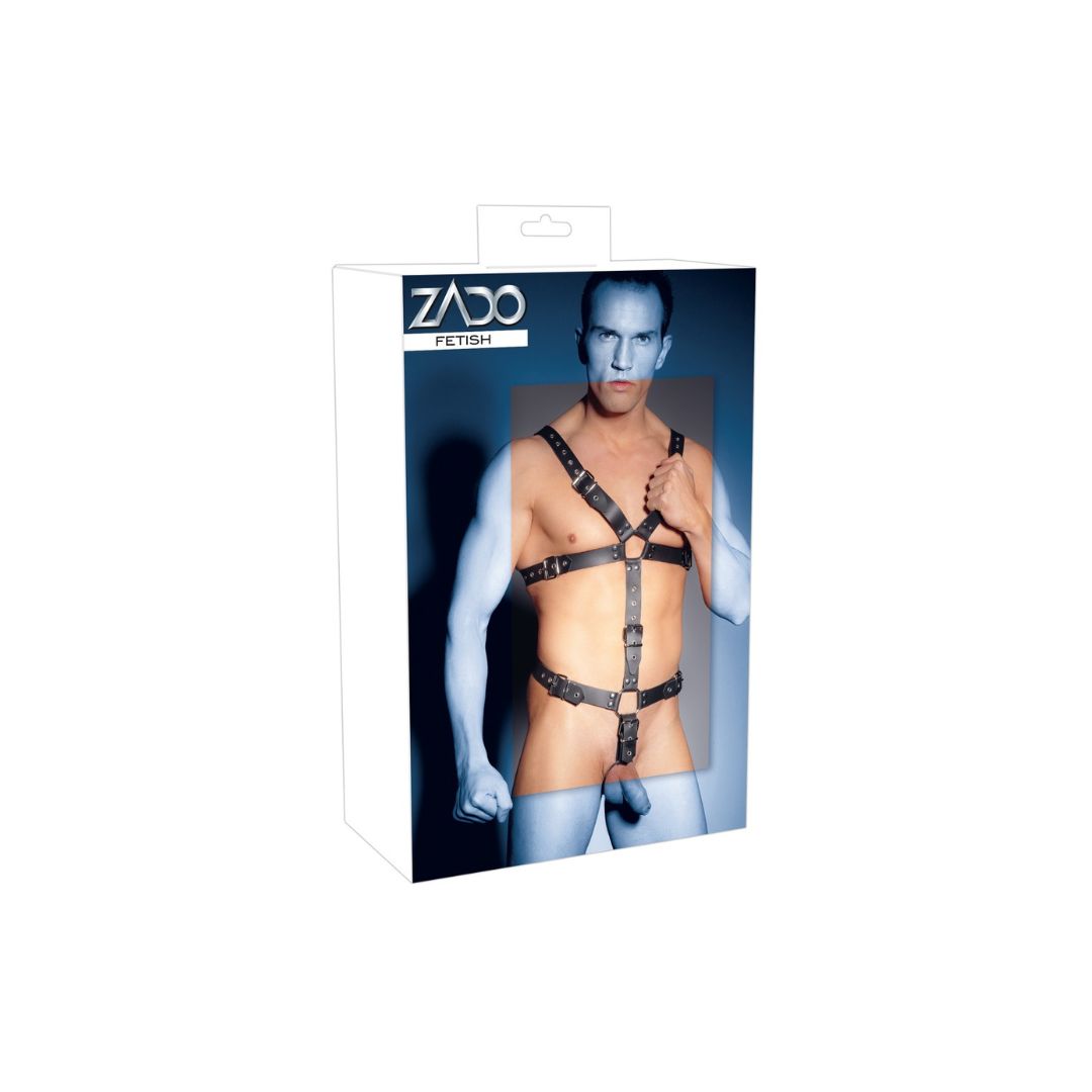 Harness aus Leder mit Penis- oder Hodenring - OH MY! FANTASY