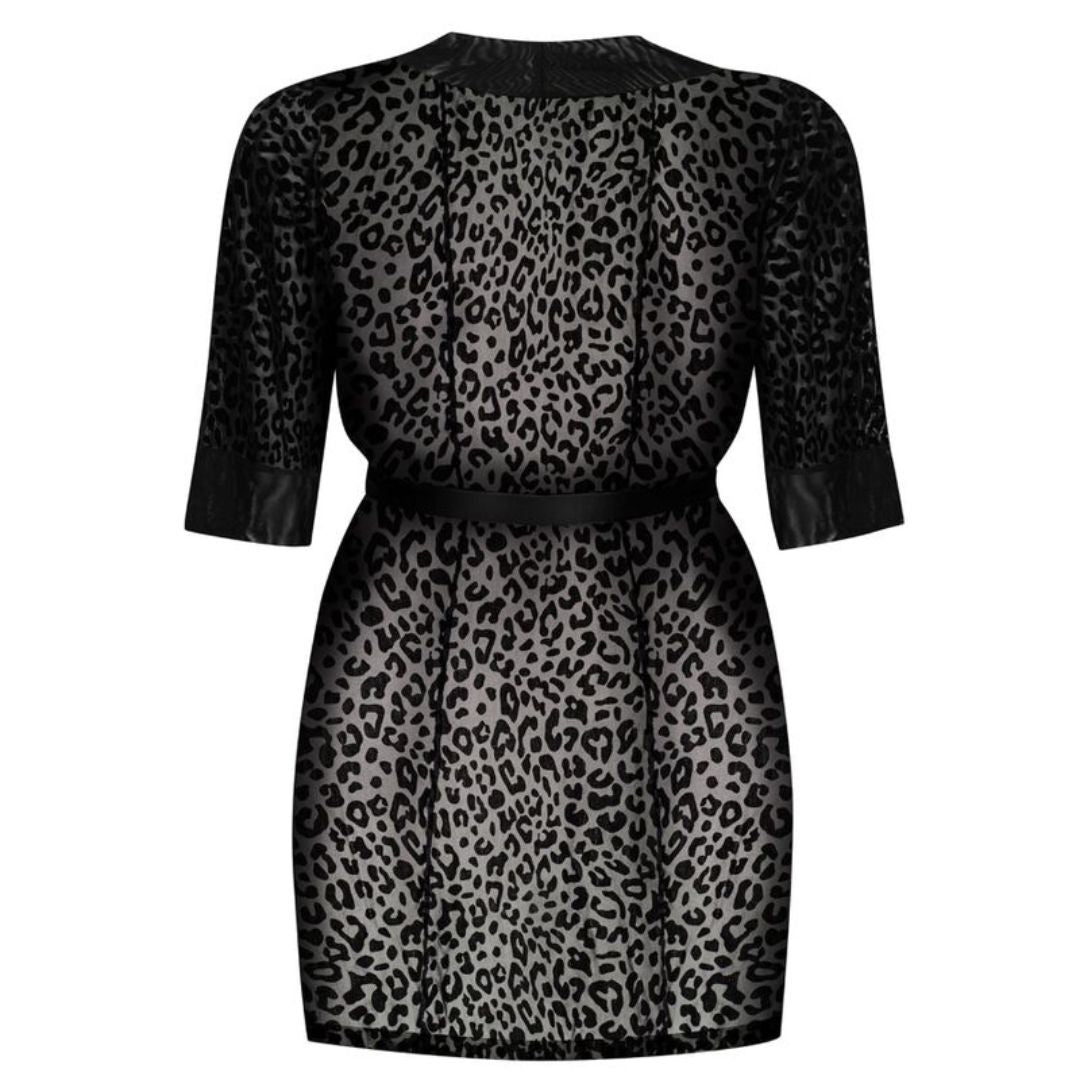 Peignoir mit Samt-Leoparden-Print-Muster - OH MY! FANTASY
