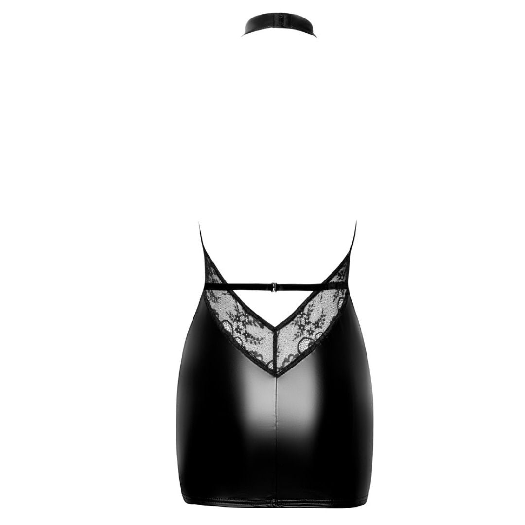 Minikleid im Wetlook mit Spitze und Neckholder - OH MY! FANTASY