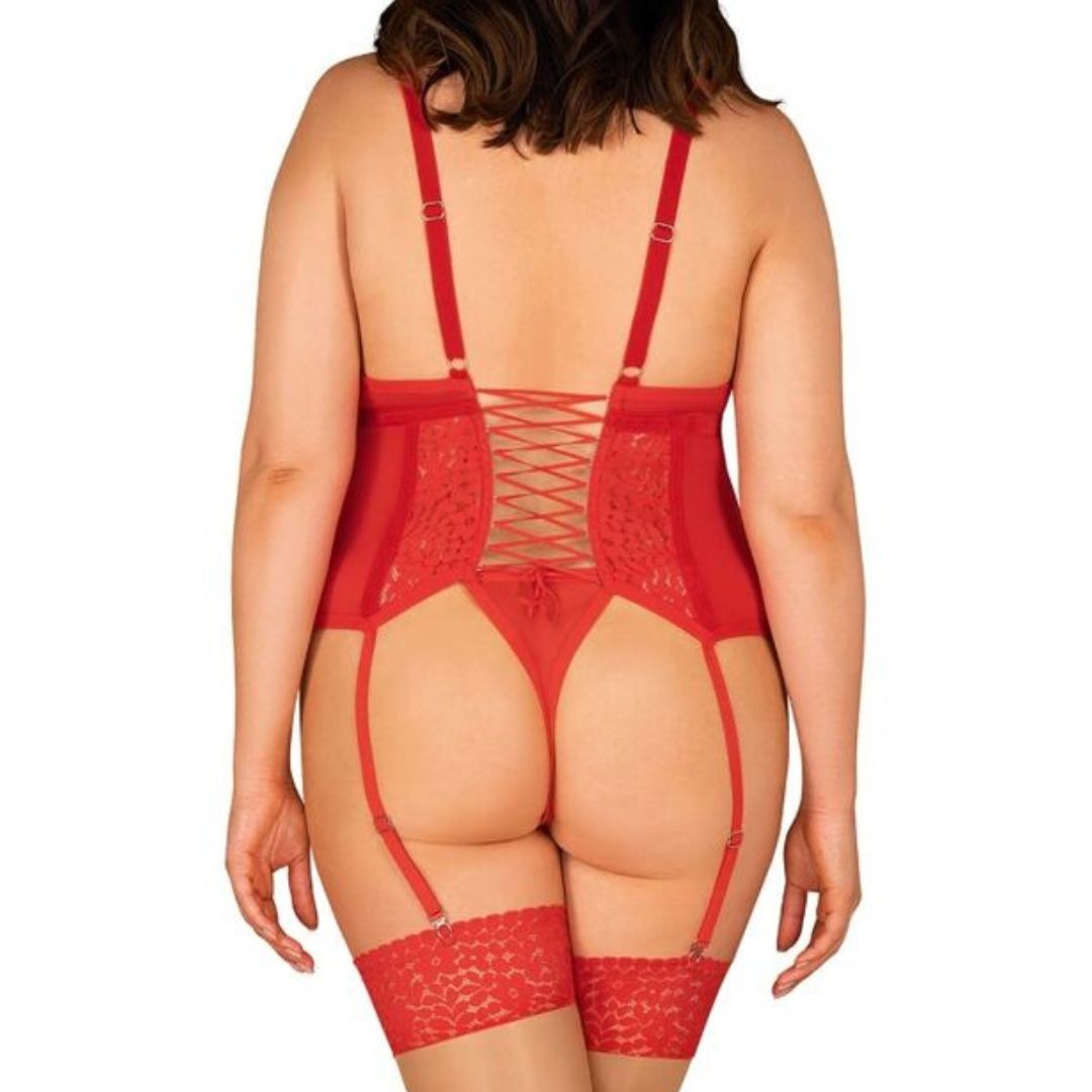 Strapshemd mit floraler Spitze plus Tanga - OH MY! FANTASY